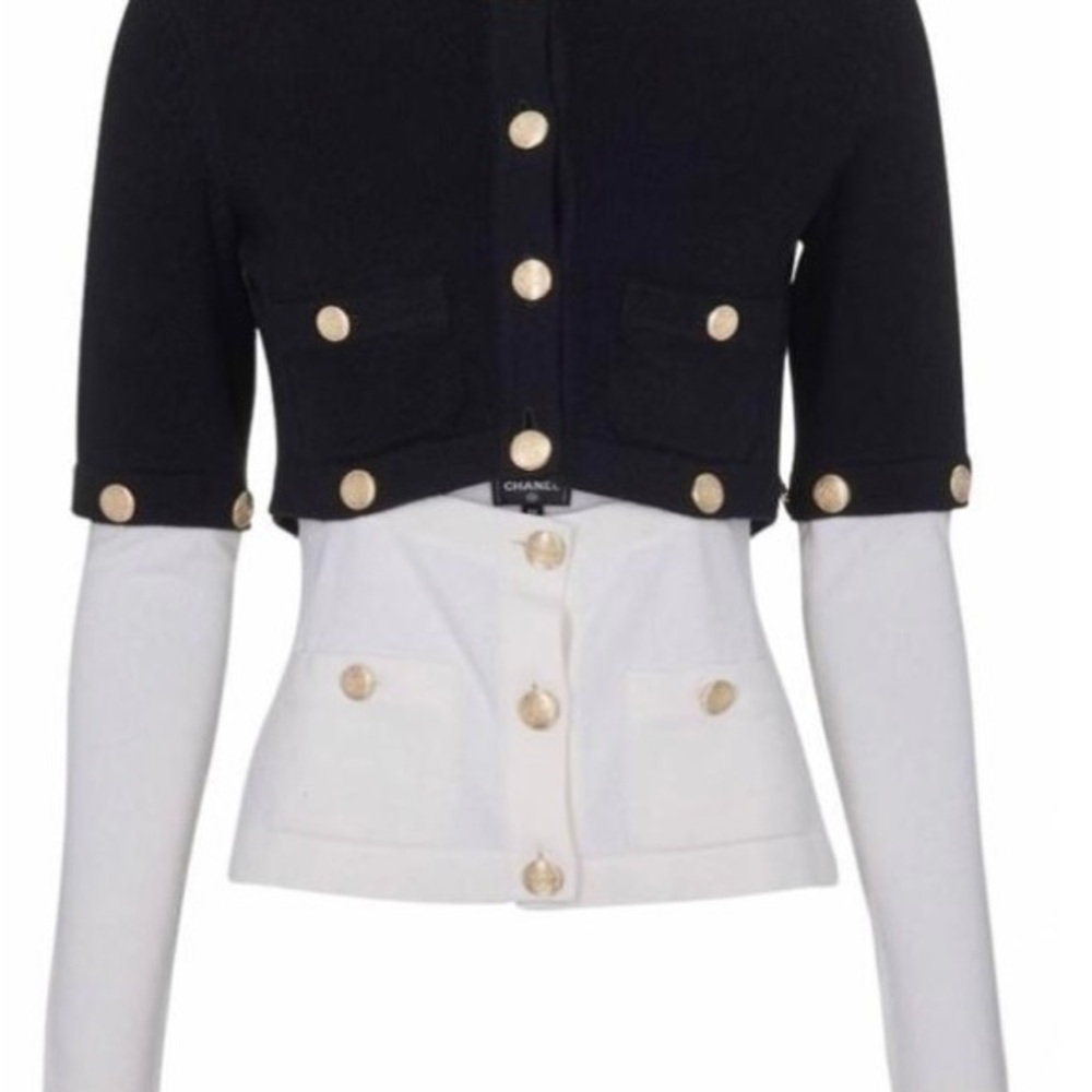 *} Chanel Spring 2022 Cashmere Bicolor Cardigan $5,300 msrp
